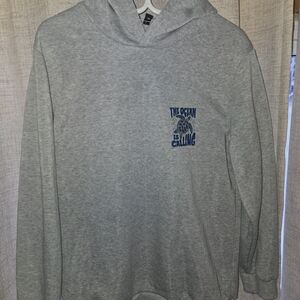 SHEIN Gray Hoodie with Blue Ocean Print